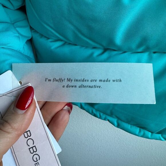 NWT BCBGeneration Water Resistant Puffer Coat Hood Size Small Aqua Blue Winter - Picture 7 of 9